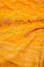 Handwoven Yellow Banarasi Crape Georgette Saree