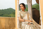 Bunkar | Handwoven Silver Banarasi Tissue Silk Saree