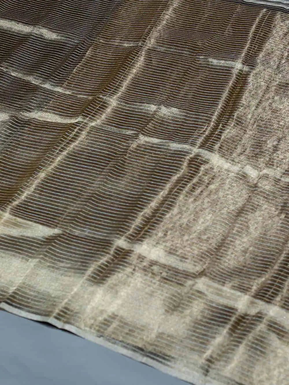 Handwoven Golden Banarasi Tissue Silk Saree