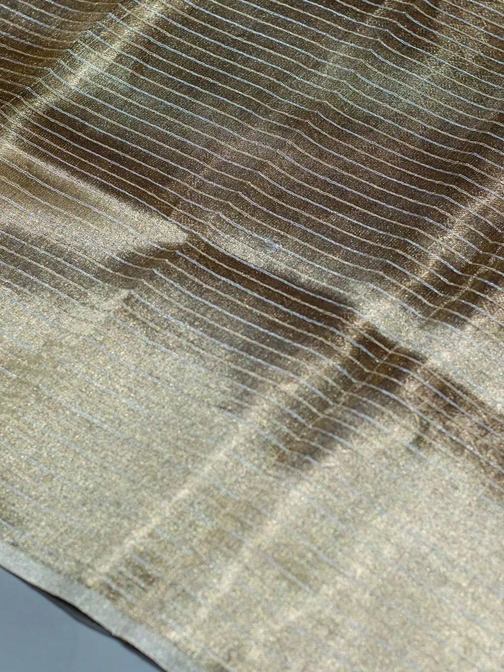Handwoven Golden Banarasi Tissue Silk Saree
