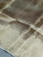 Handwoven Golden Banarasi Tissue Silk Saree
