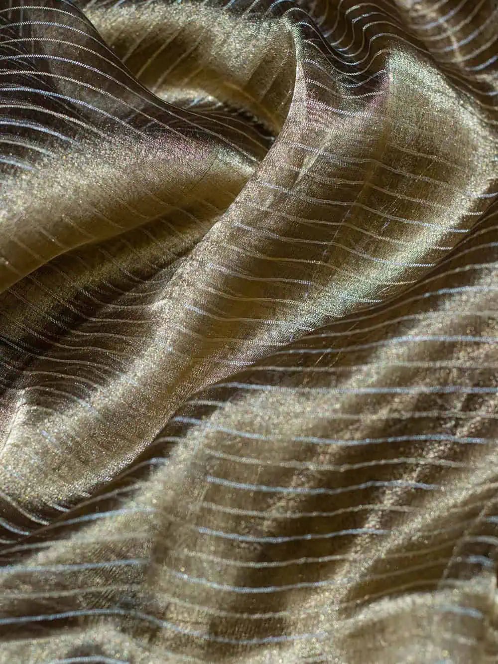Handwoven Golden Banarasi Tissue Silk Saree