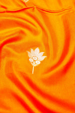 Handwoven Orange Banarasi Moonga Silk Saree