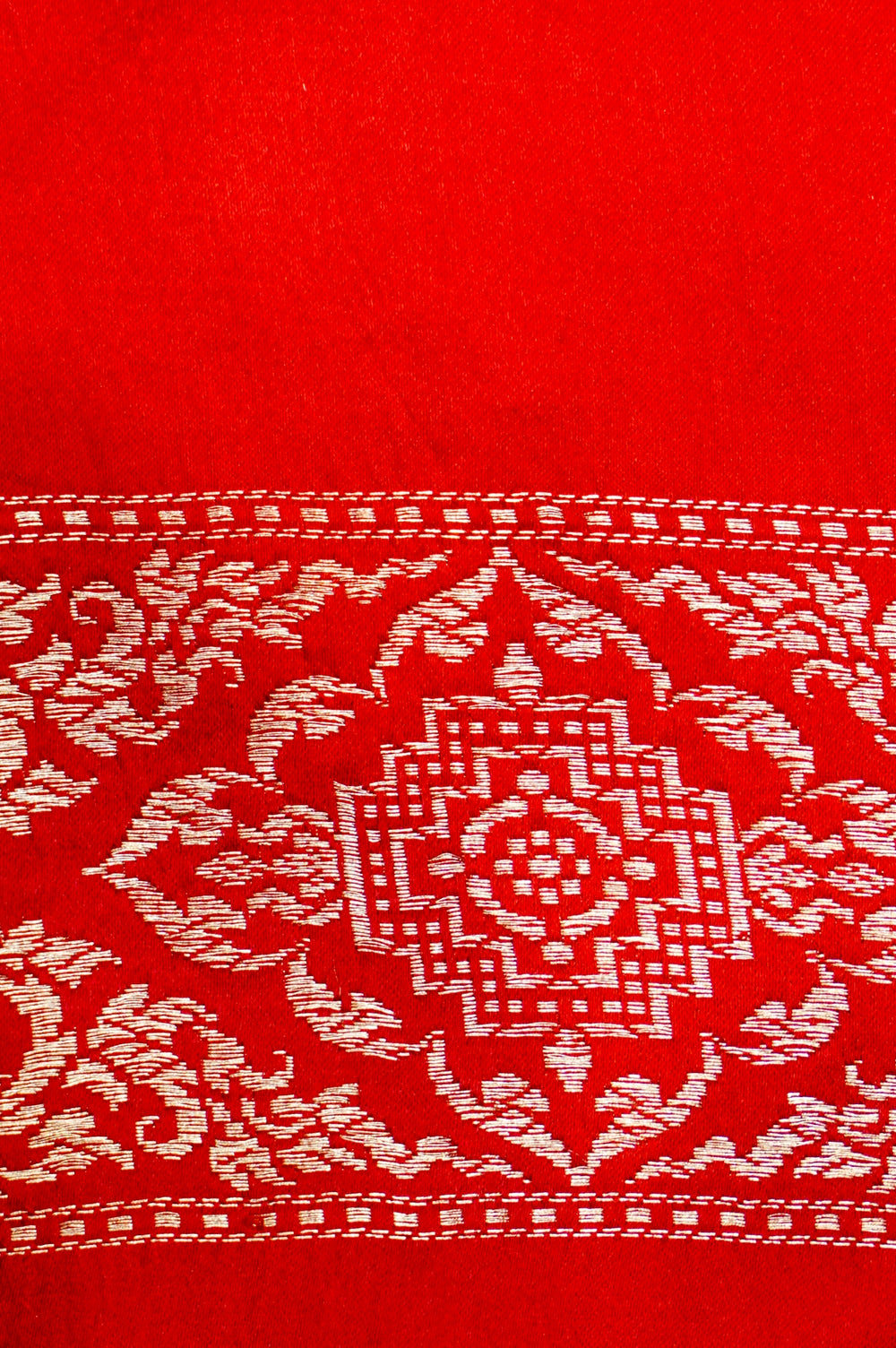 Handwoven Rust Orange Banarasi Mashru Silk Saree