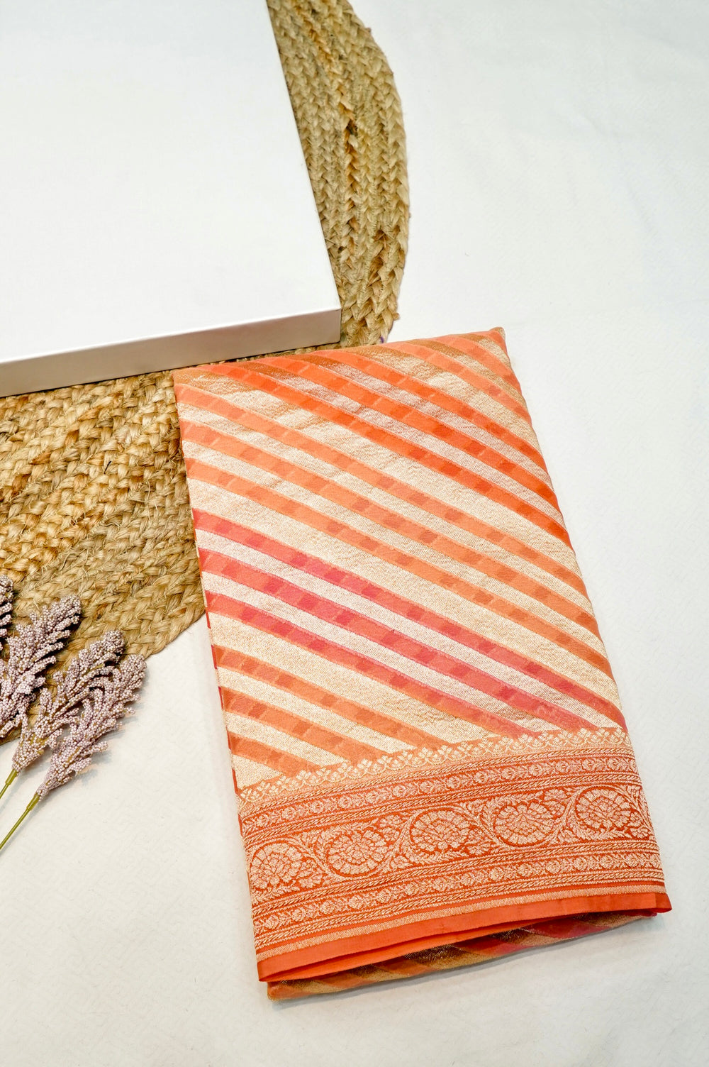 Handwoven Rangkat Banarasi Khaddi Georgette Saree