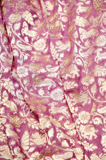 Handwoven Onion Pink Banarasi Khaddi Georgette Saree