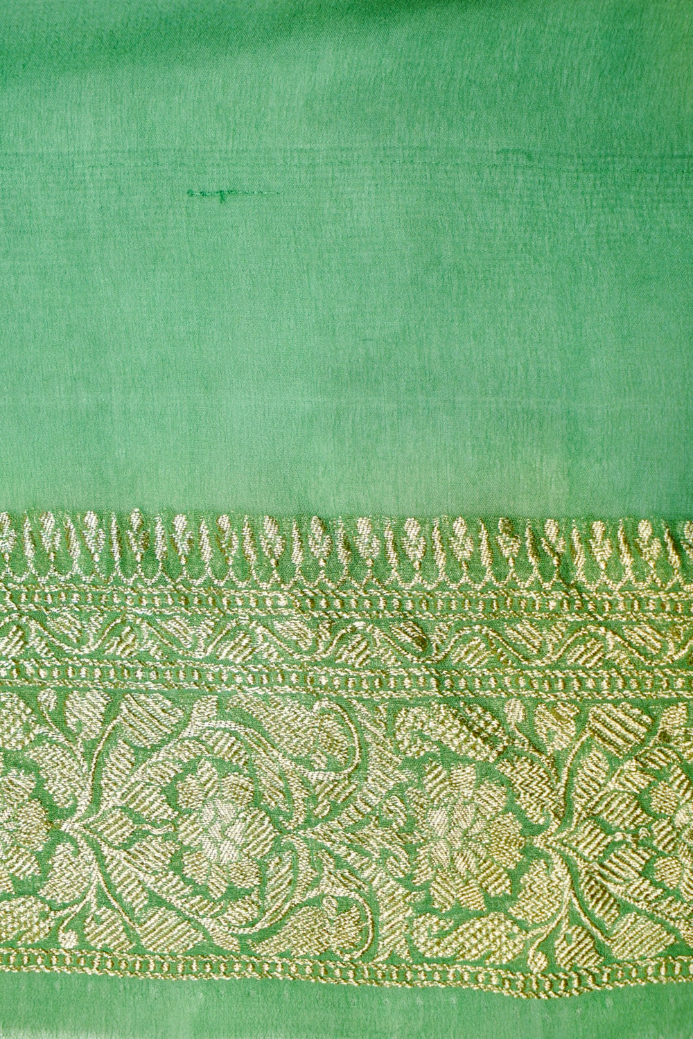 Handwoven Green Banarasi Khaddi Georgette Saree