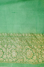 Handwoven Green Banarasi Khaddi Georgette Saree