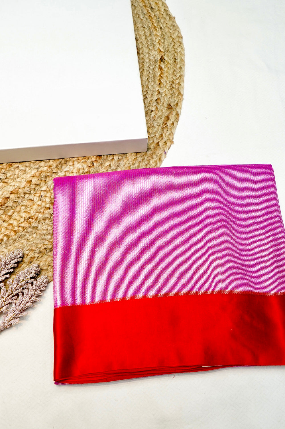 Handwoven Purple Pink Banarasi Moonga Silk Saree