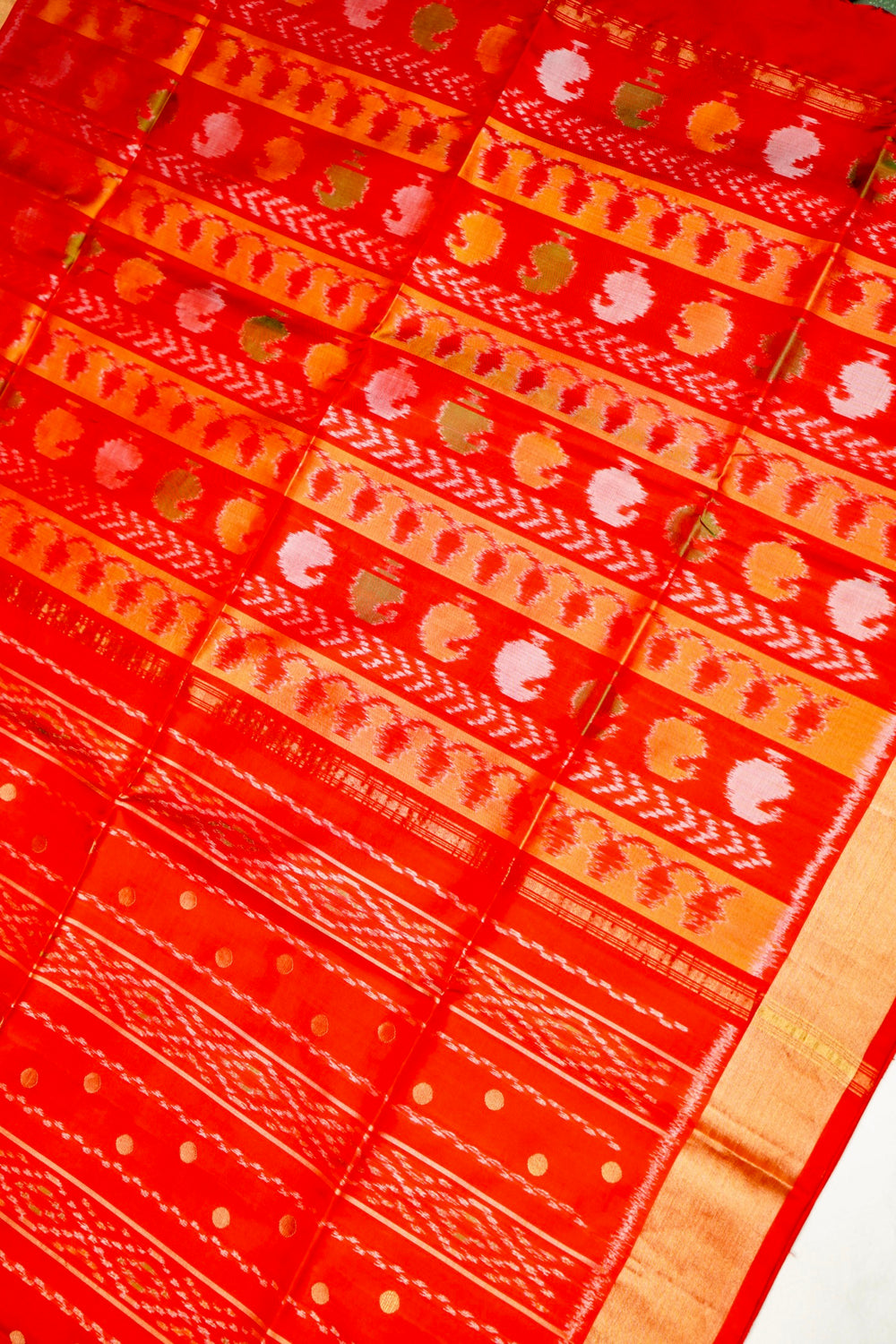 Handwoven Red Banarasi Soft Silk Saree