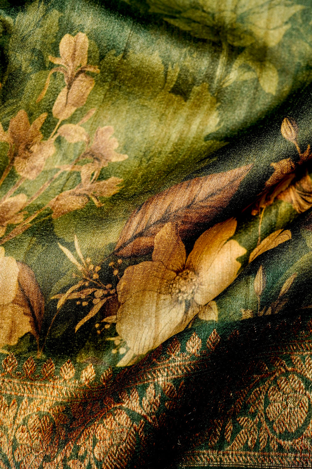 Designer Green Tussar Silk Suit