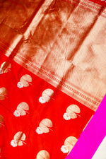 Handwoven Red Banarasi Katan Silk Saree