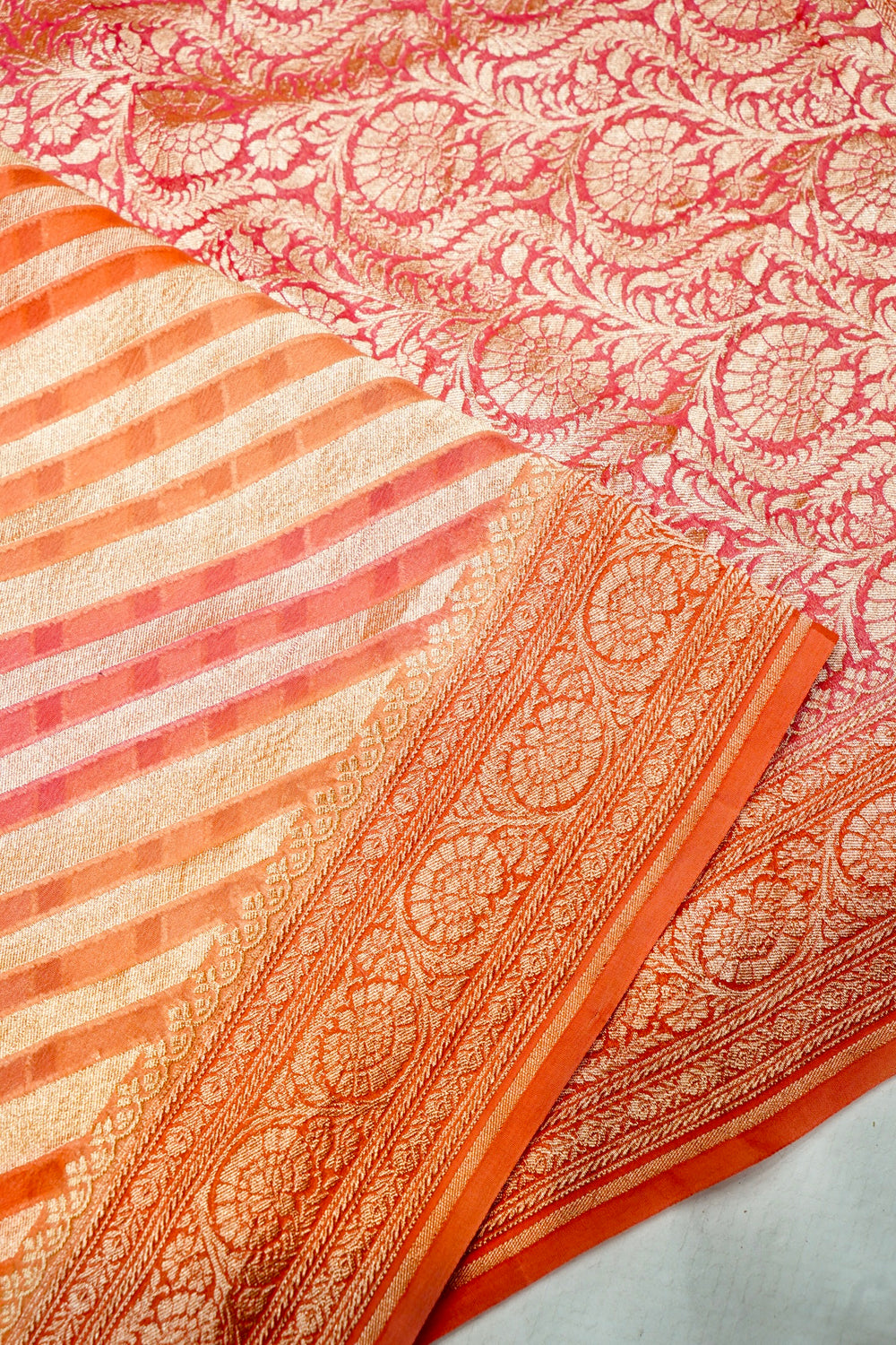 Handwoven Rangkat Banarasi Khaddi Georgette Saree