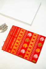 Handwoven Red Banarasi Soft Silk Saree