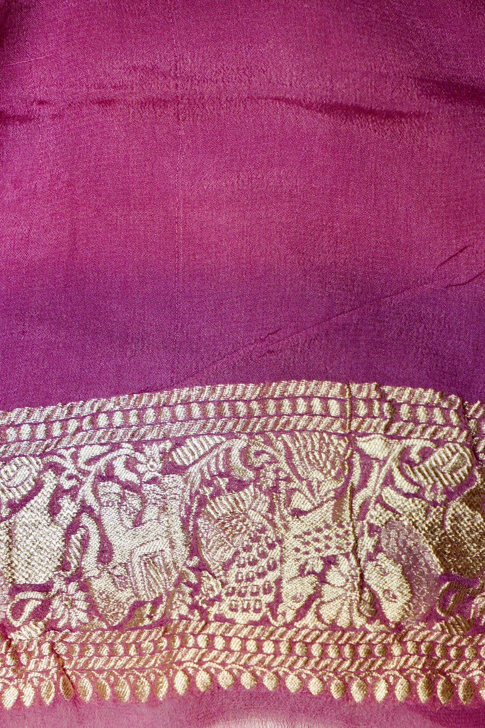 Handwoven Onion Pink Banarasi Khaddi Georgette Saree