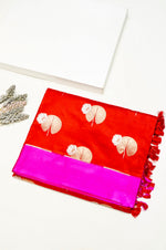 Handwoven Red Banarasi Katan Silk Saree