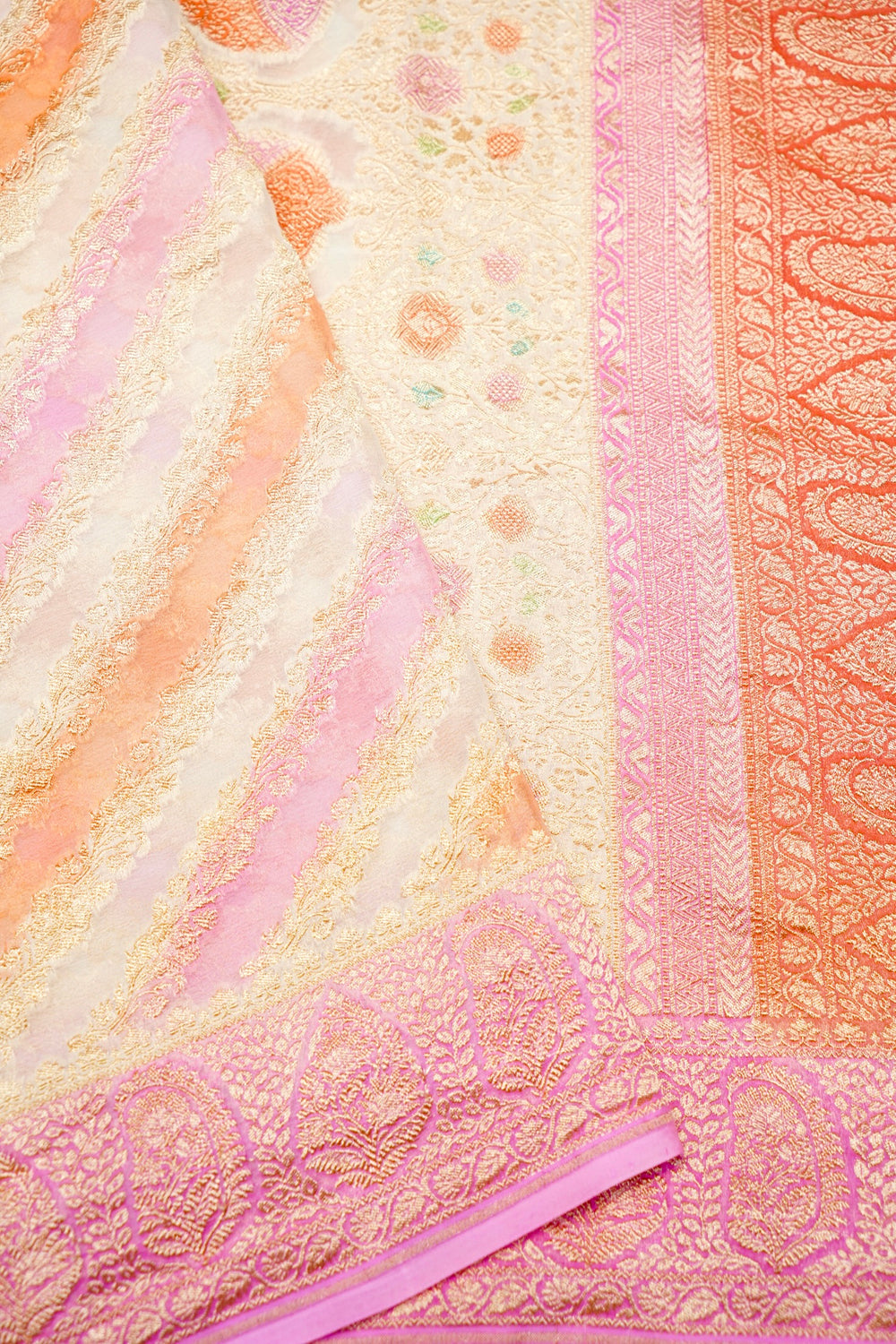 Handwoven Rangkat Banarasi Khaddi Georgette Saree