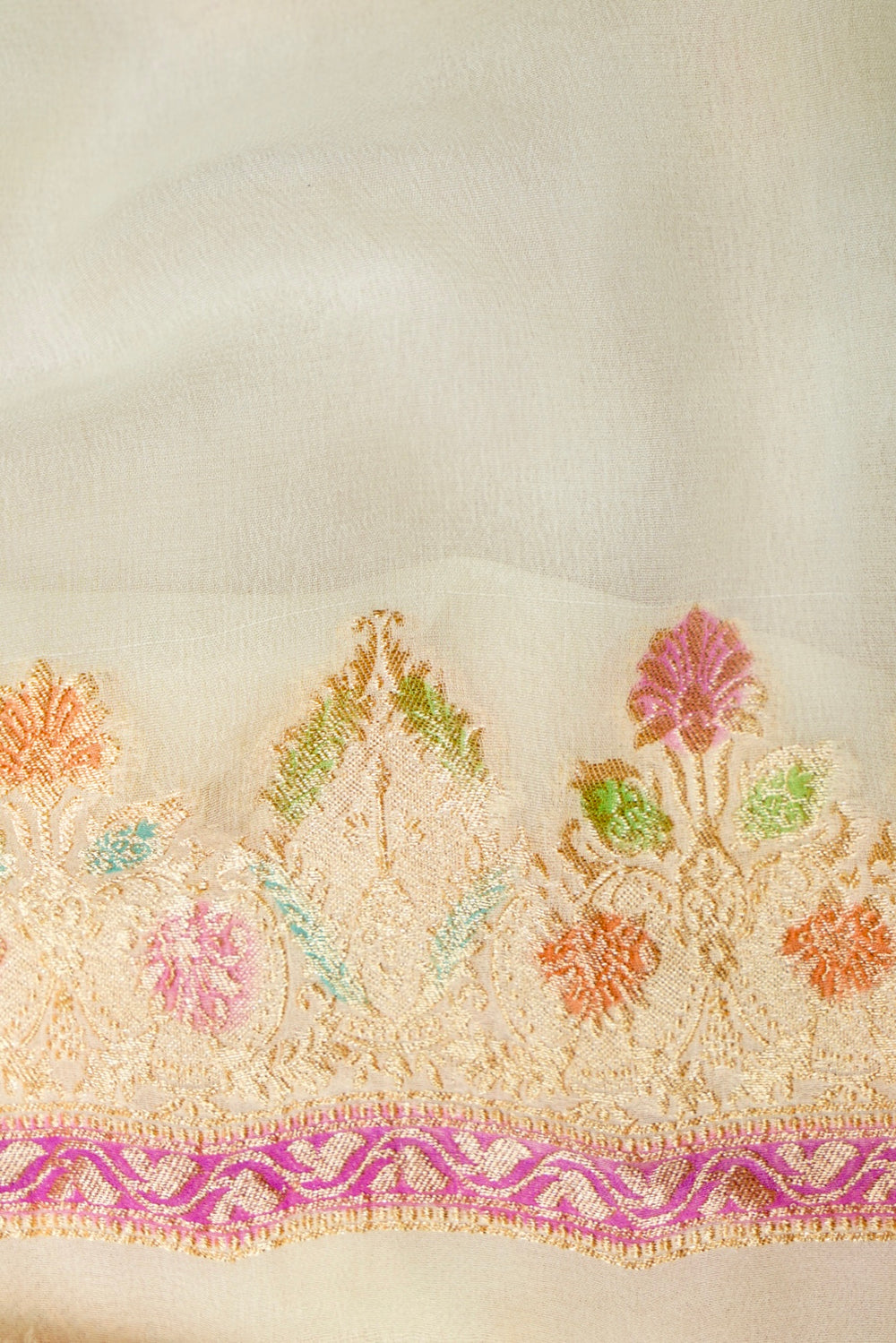 Handwoven Rangkat Banarasi Khaddi Georgette Saree