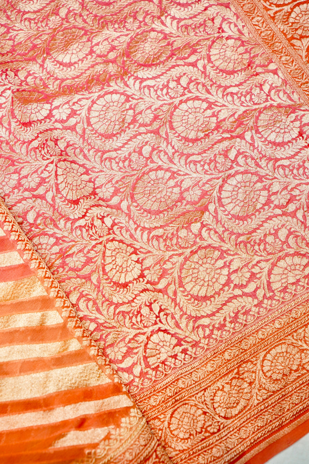 Handwoven Rangkat Banarasi Khaddi Georgette Saree