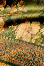 Designer Green Tussar Silk Suit