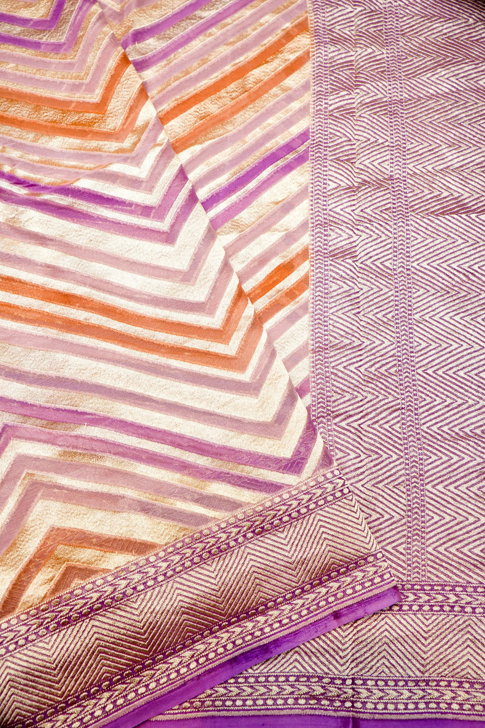 Handwoven Rangkat Banarasi Khaddi Georgette Saree