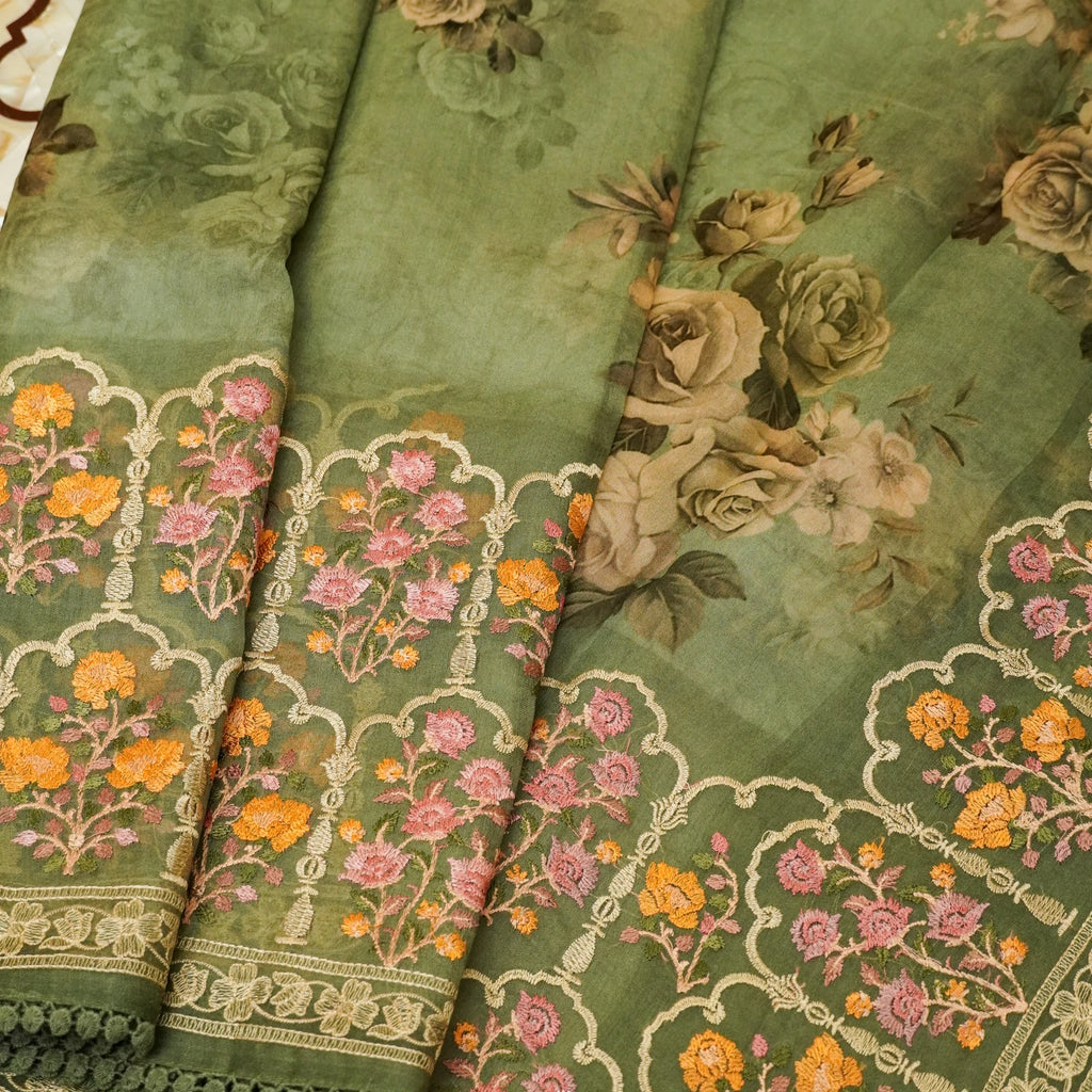 Green Banarasi Saree - Sumangal Banaras