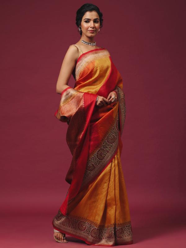 Buy Luxury Banarasi Tussar Silk Sarees in Varanasi - Sumangal Banaras
