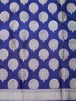 Handwoven Dark Blue Banarasi Katan Silk Suit