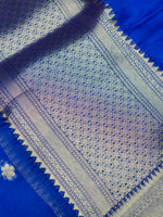 Handwoven Royal Blue Banarasi Katan Silk Suit