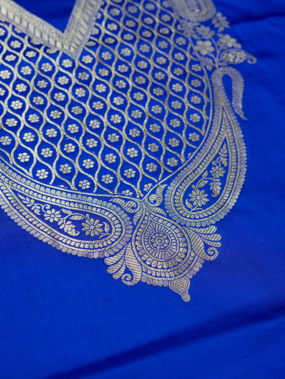 Handwoven Royal Blue Banarasi Katan Silk Suit