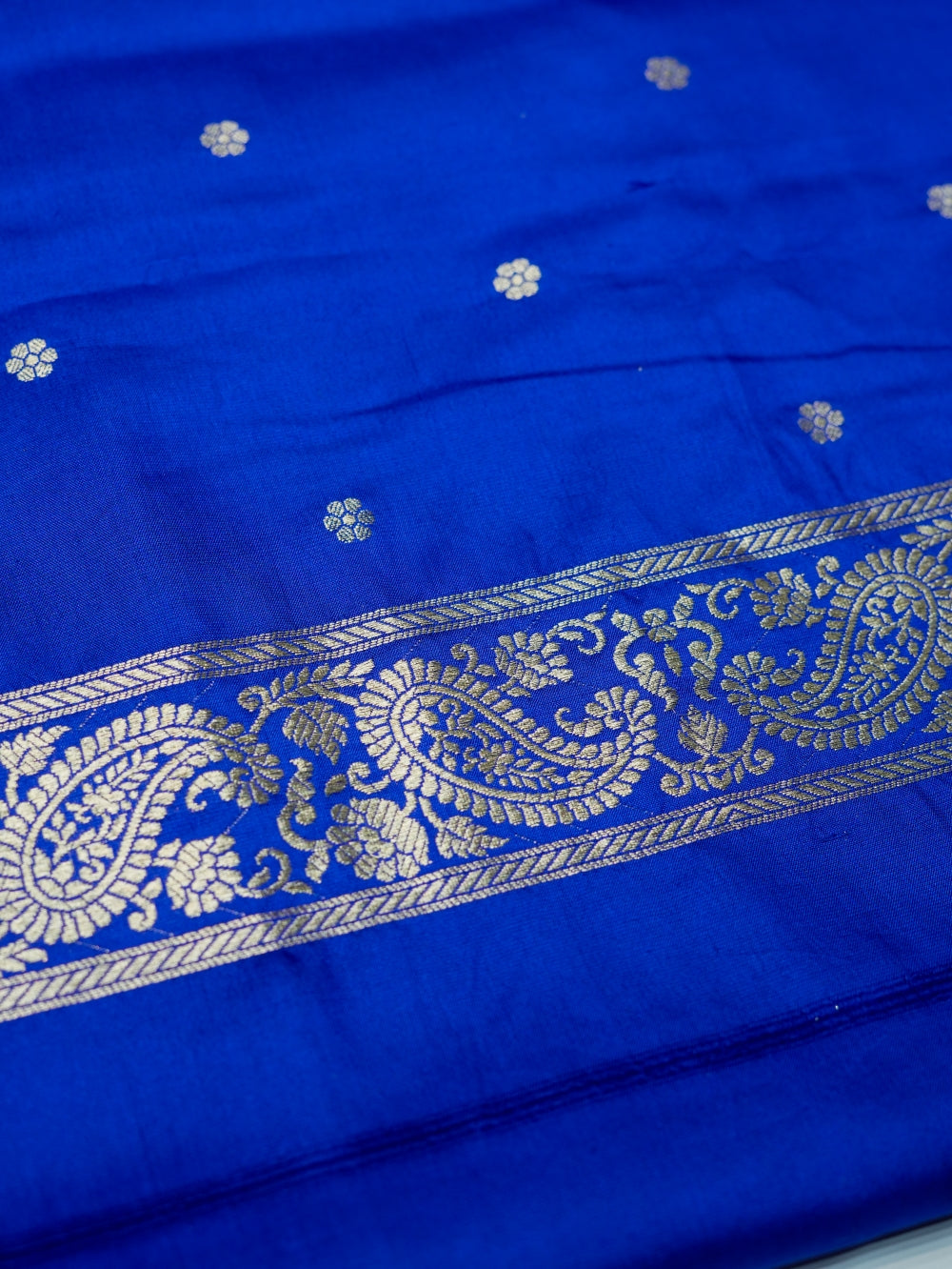 Handwoven Royal Blue Banarasi Katan Silk Suit