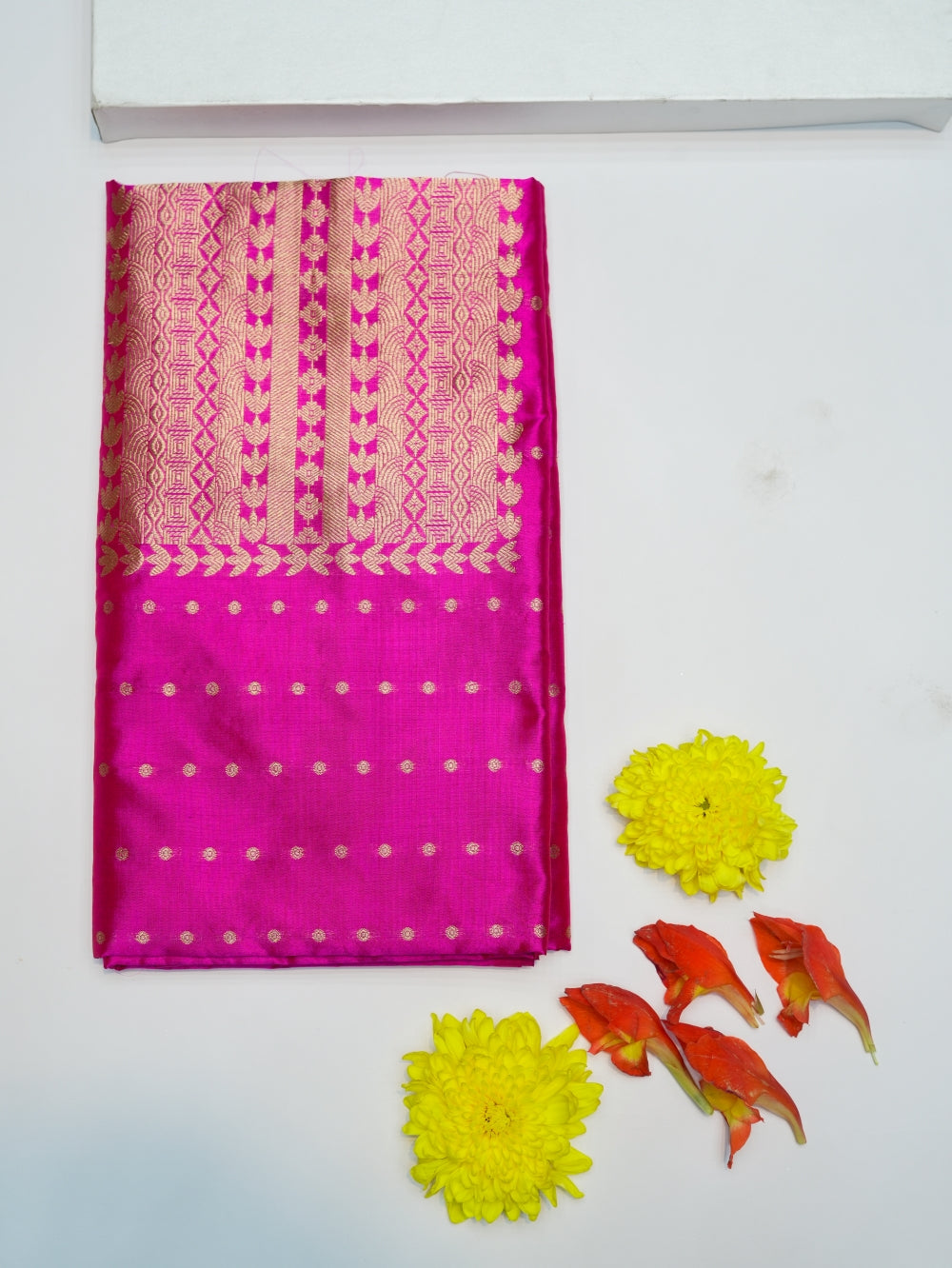 Handwoven Rani Pink Banarasi Katan Silk Co-ord Set