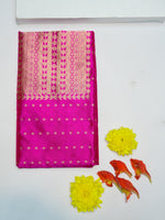 Handwoven Rani Pink Banarasi Katan Silk Co-ord Set