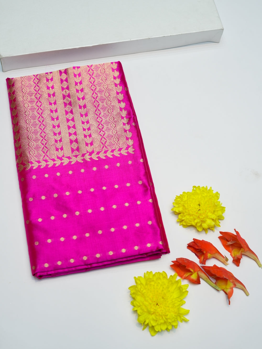 Handwoven Rani Pink Banarasi Katan Silk Co-ord Set