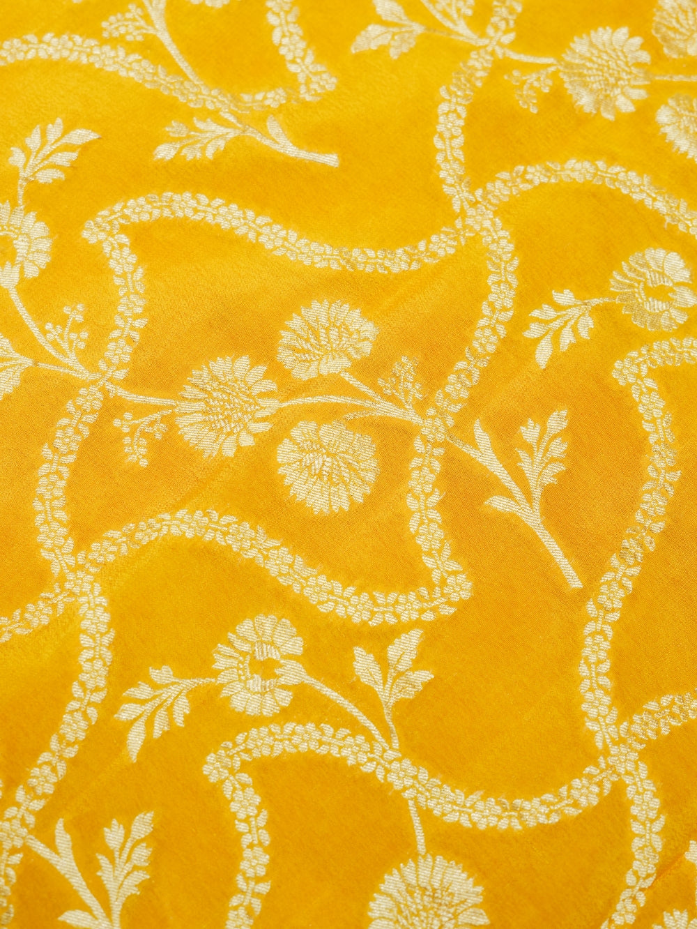 Handwoven Yellow Banarasi Khaddi Georgette Silk Suit
