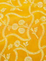Handwoven Yellow Banarasi Khaddi Georgette Silk Suit