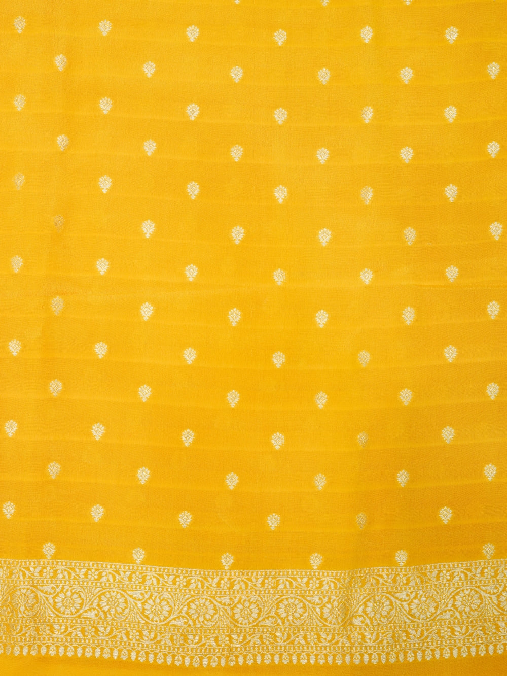 Handwoven Yellow Banarasi Khaddi Georgette Silk Suit