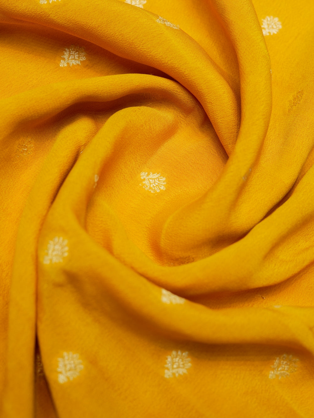 Handwoven Yellow Banarasi Khaddi Georgette Silk Suit