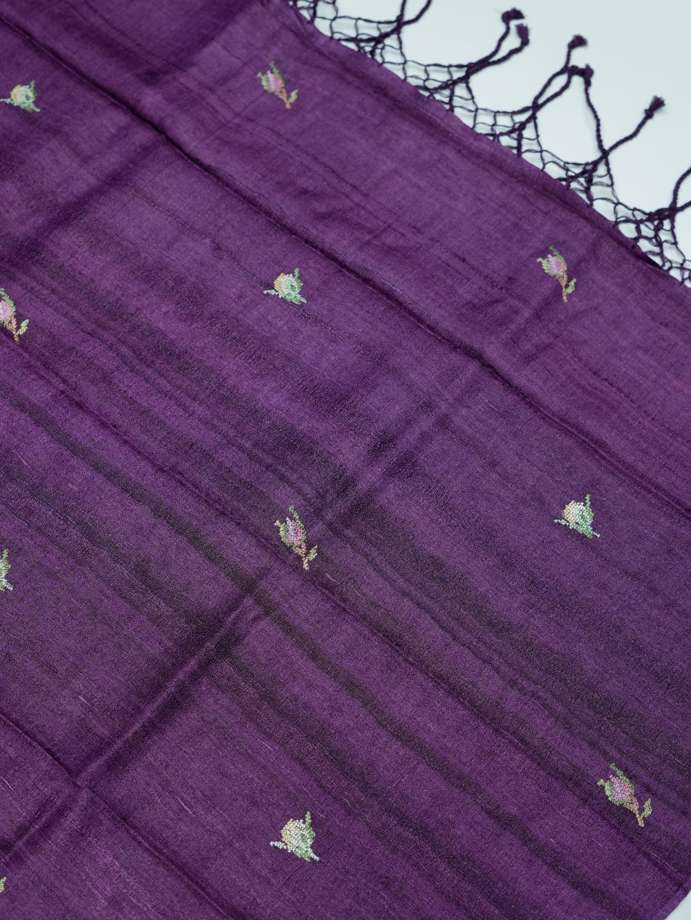 Handwoven Purple Banarasi Tussar Silk Suit