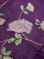 Handwoven Purple Banarasi Tussar Silk Suit