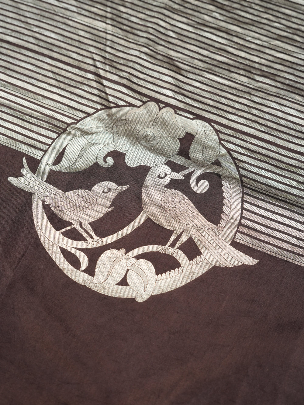 Handwoven Brown Motifs Banarasi Mashru Katan Silk Co-ord Set