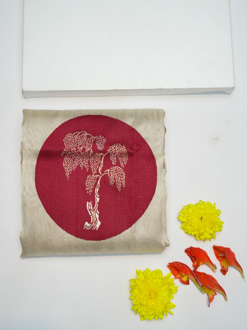 Handwoven Golden Motifs Banarasi Tissue Silk Co-ord Set