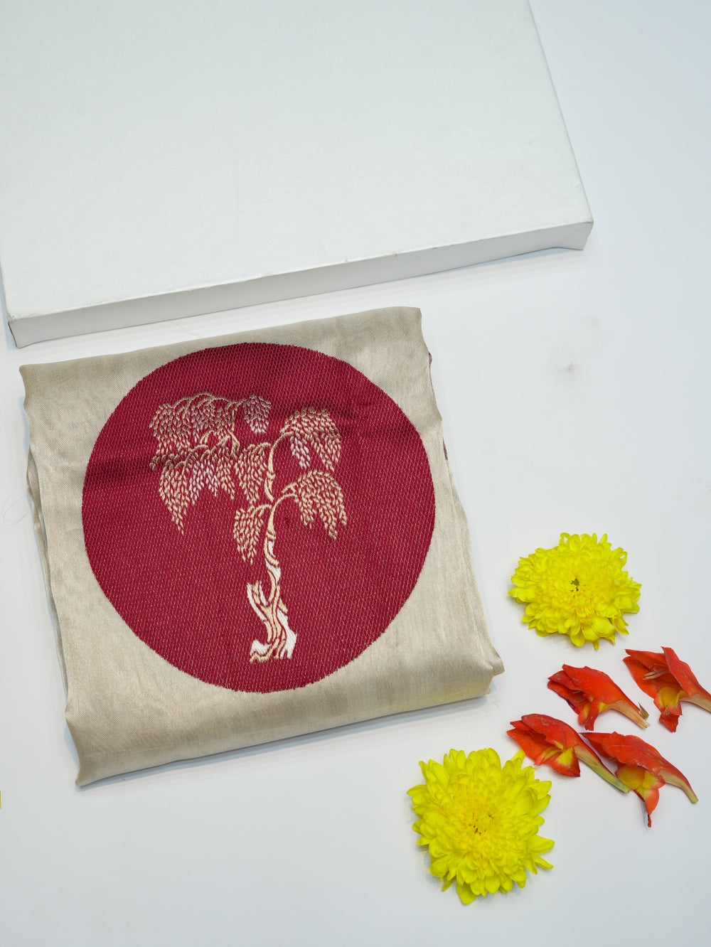 Handwoven Golden Motifs Banarasi Tissue Silk Co-ord Set