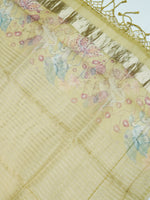 Handwoven Golden Banarasi Organza Silk Suit