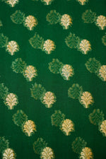 Pine Green Bandhani Georgette Khadi  Handwoven Banarasi Suit