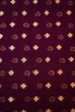 Wine Red Bandhani Georgette Khadi  Handwoven Banarasi Suit