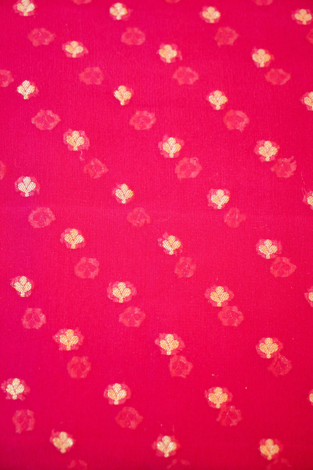 Hot Pink Bandhani Georgette Khadi  Handwoven Banarasi Suit
