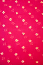 Hot Pink Bandhani Georgette Khadi  Handwoven Banarasi Suit