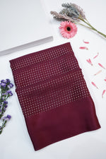 Wine Red Sona Roopa Crepe  Handwoven Banarasi Saree