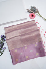 Blush Pink Brocade Crepe  Handwoven Banarasi Saree